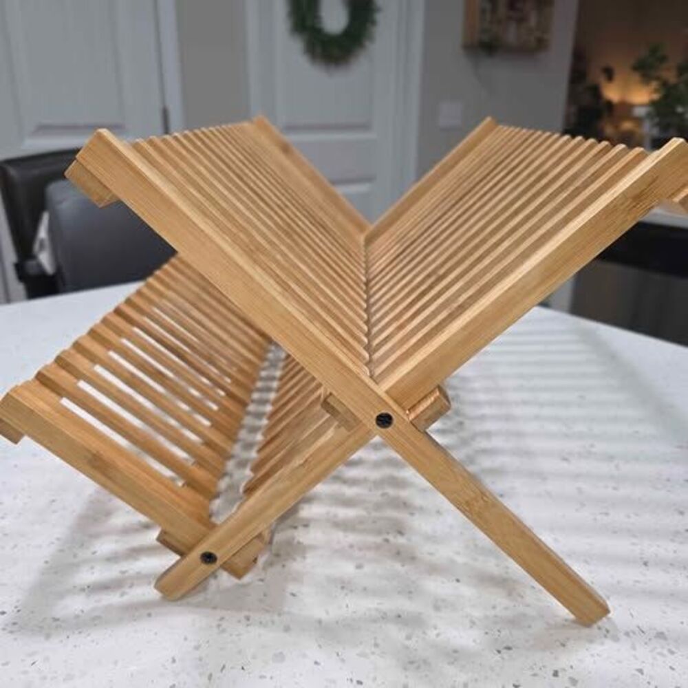Bamboo Folding Dish Drying Rack - Picture 6 of 7